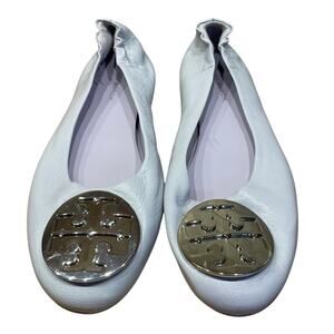 Tory Burch Light Blue Leather Ballet Flat Women's Sz 5 Excellent Used Condition